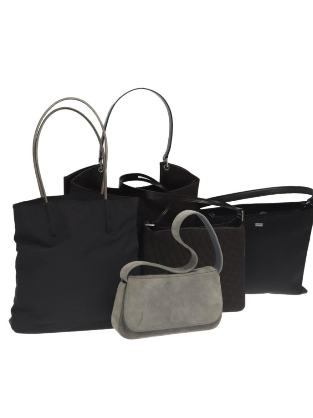 BALLY Shoulder Bag Leather nylon 5 Set Black Gray Brown